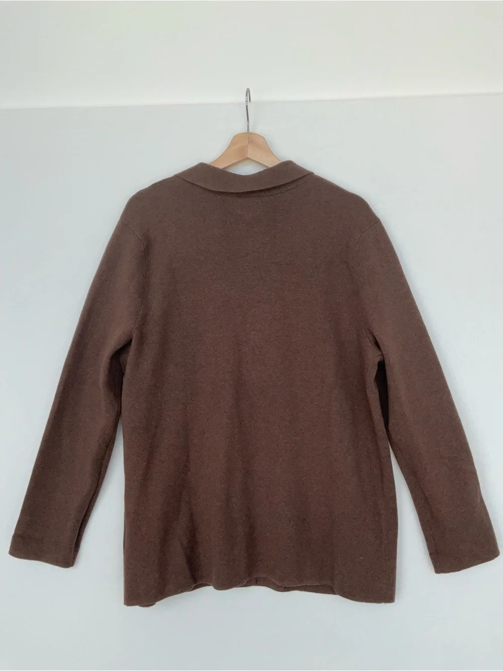 Lands' End Chocolate Brown Knit Blazer